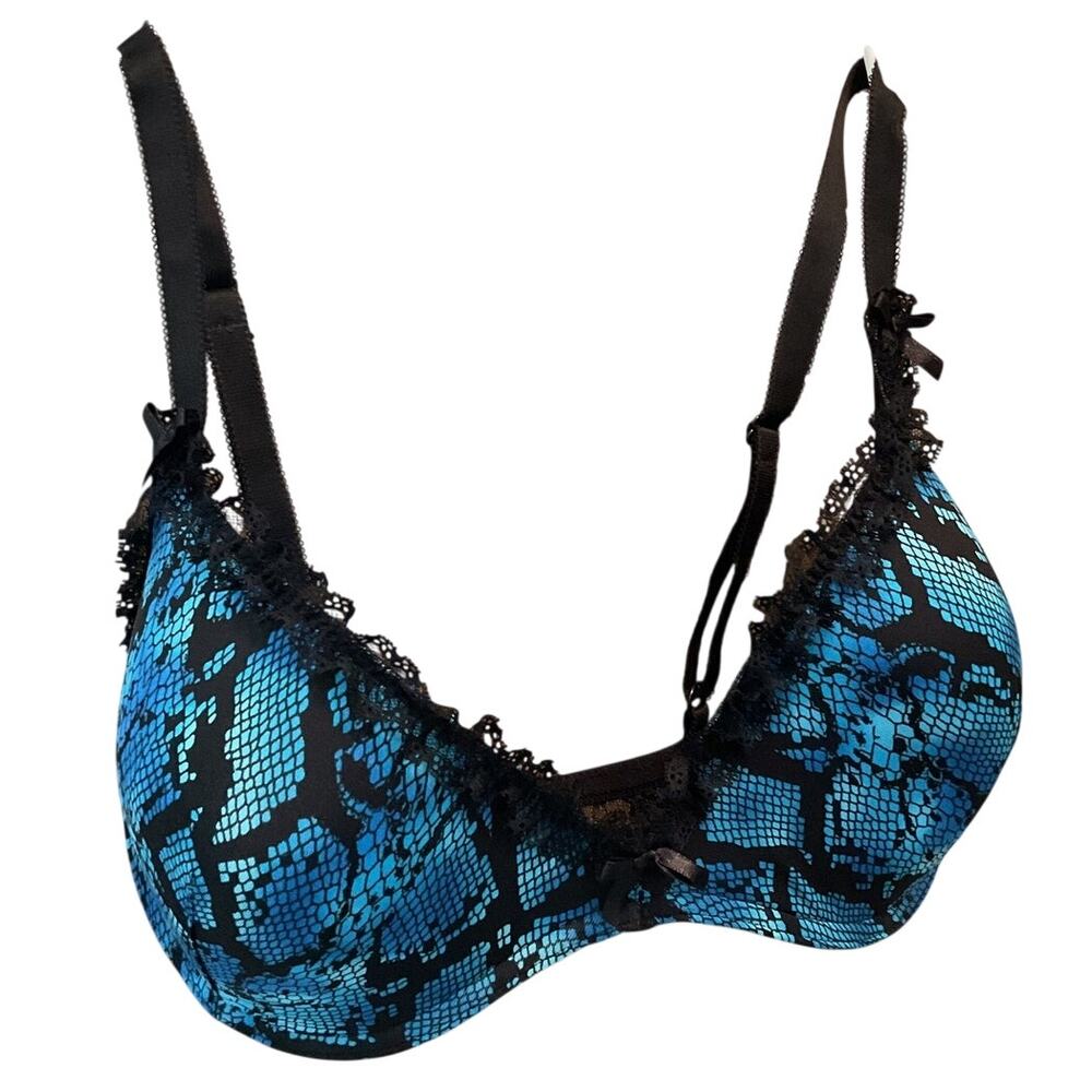 NEW Smart & Sexy Blue Lace Push Up Underwire Bra Womens 40C